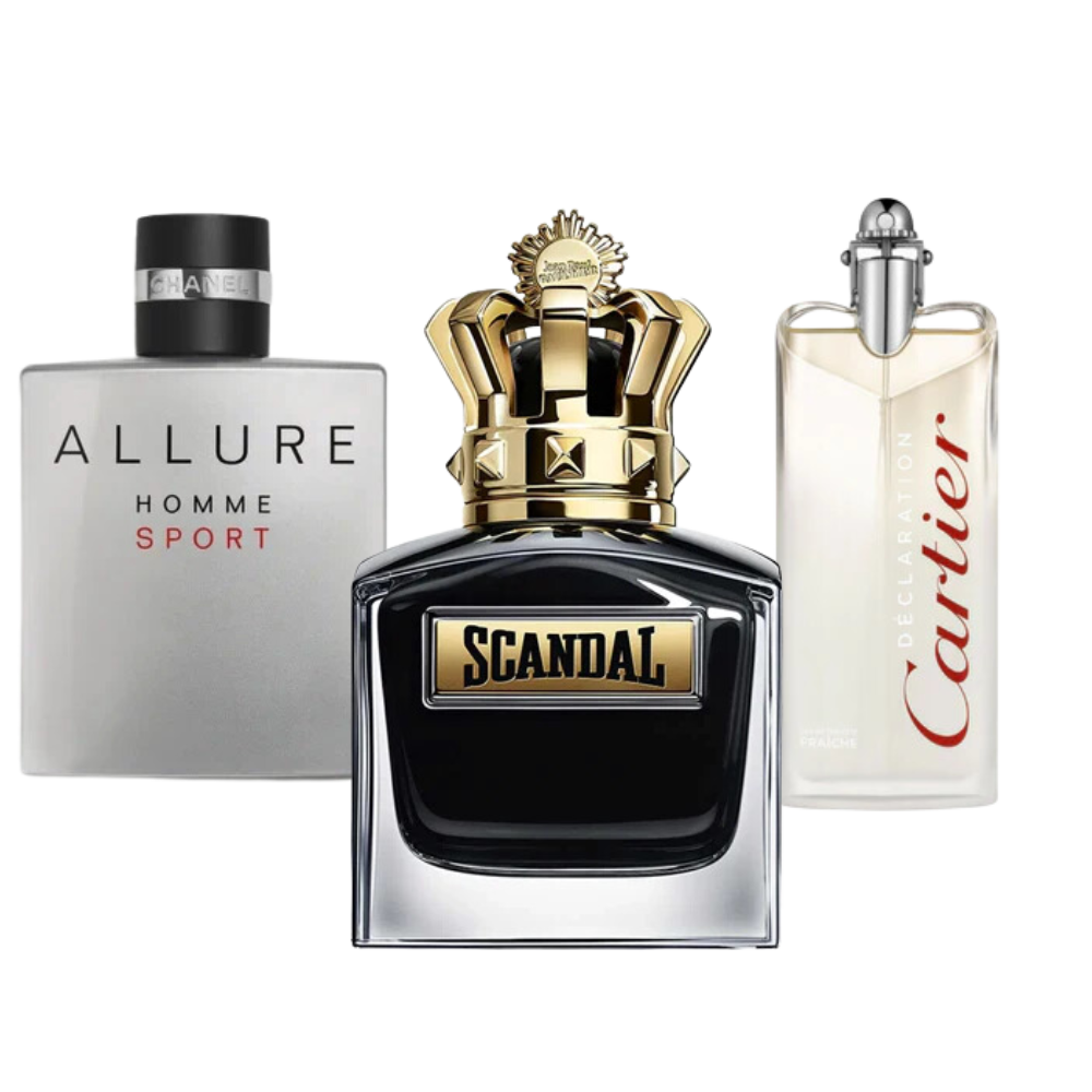 3 Profumi: Allure Homme Sport, Jean Paul Gaultier Scandal, Cartier Declaration (Eau de Parfum)  - Profumi per uomini