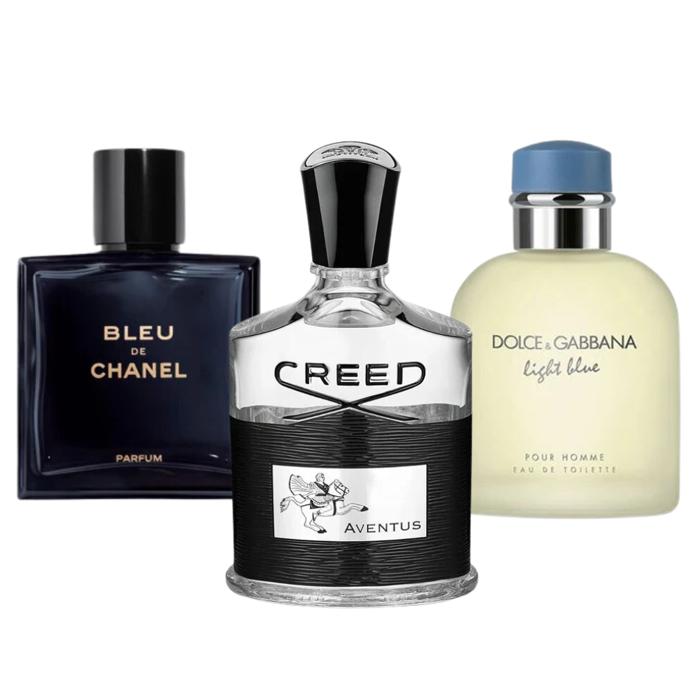 3 Profumi: Bleu de Chanel, Creed Aventus, Dolce Gabbana Light Blue (Eau de Parfum)  - Profumi per uomini